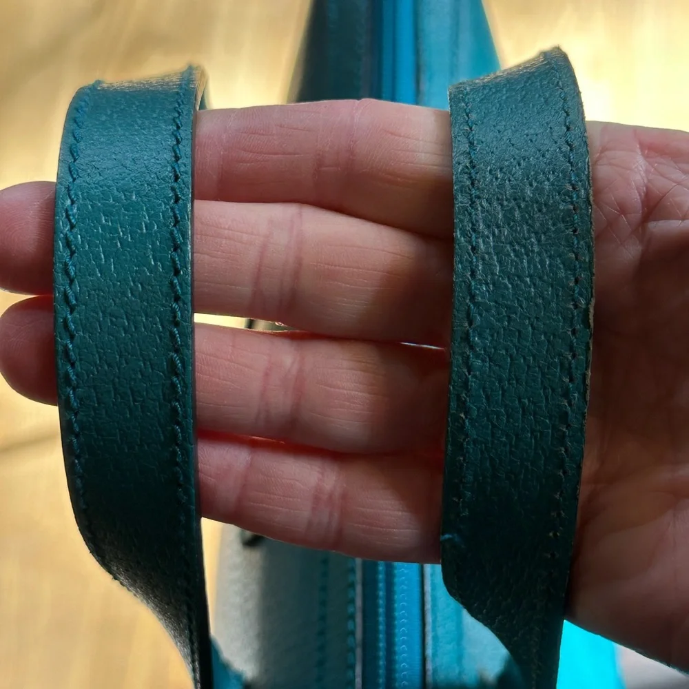 Gucci Teal Calf Leather Boston Bag Made in Italy. Comes with COA